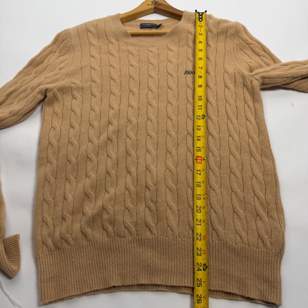 Vineyard Vines Cashmere Cable Knit Sweater Women Large Camel Old Money Preppy - Picture 6 of 10